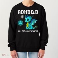 ADHD&D Roll For Concentration Cute Dragon  Women's Sweatshirt thumb 0