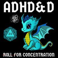 ADHD&D Roll For Concentration Cute Dragon  USA-Made Doggie Bandana thumb 2