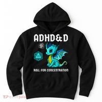 ADHD&D Roll For Concentration Cute Dragon  Hoodie thumb 0