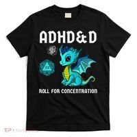 ADHD&D Roll For Concentration Cute Dragon  T-Shirt thumb 0
