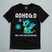 ADHD&D Roll For Concentration Cute Dragon  T-Shirt thumb 5