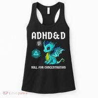 ADHD&D Roll For Concentration Cute Dragon  Women's Tank Top thumb 0