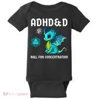 ADHD&D Roll For Concentration Cute Dragon  Baby Bodysuit thumb 0