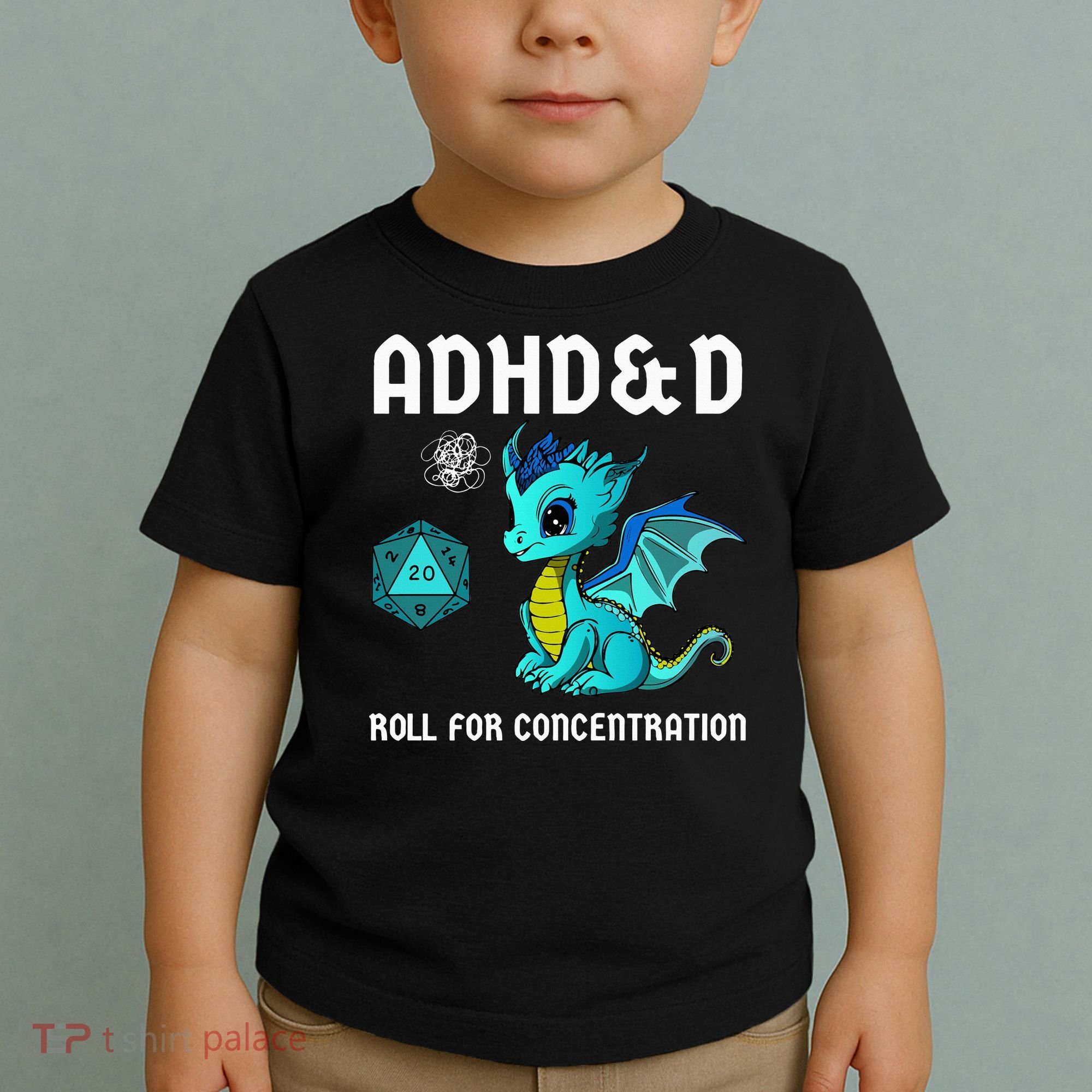 ADHD&D Roll For Concentration Cute Dragon  Toddler T-Shirt