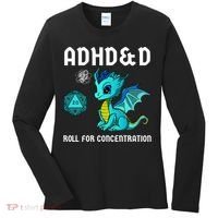 ADHD&D Roll For Concentration Cute Dragon  Women's Long Sleeve Shirt thumb 0