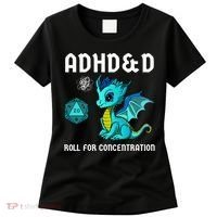 ADHD&D Roll For Concentration Cute Dragon  Women's T-Shirt thumb 0
