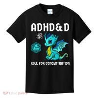 ADHD&D Roll For Concentration Cute Dragon  Kids T-Shirt thumb 0