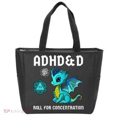 ADHD&D Roll For Concentration Cute Dragon  Tote Bag