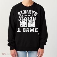 Always Ready For A Game Dominoes Lover Domino Player Women's Sweatshirt thumb 0