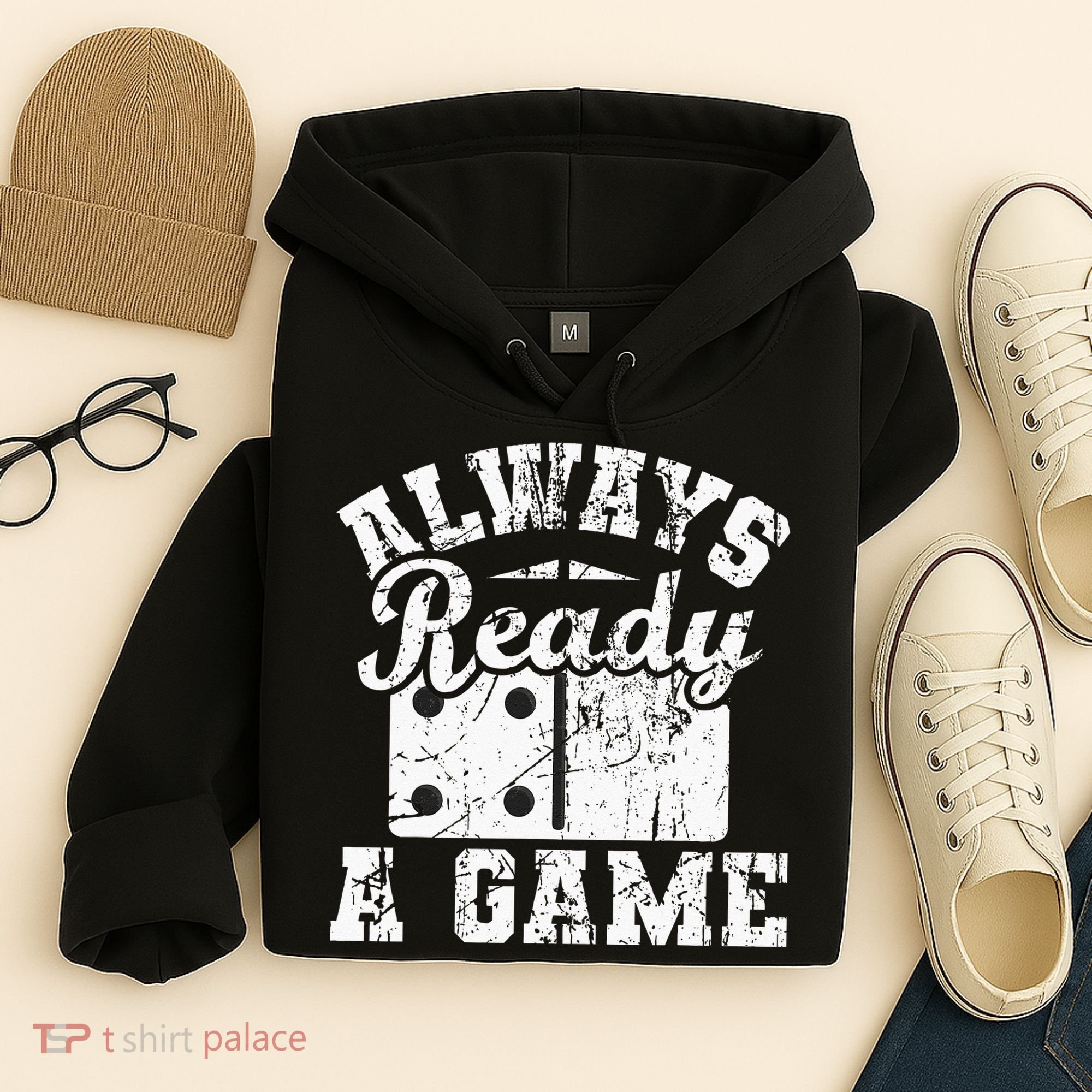 Always Ready For A Game Dominoes Lover Domino Player Hoodie