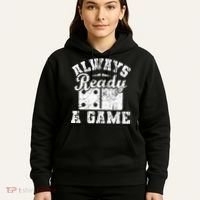 Always Ready For A Game Dominoes Lover Domino Player Hoodie thumb 5
