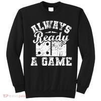 Always Ready For A Game Dominoes Lover Domino Player Sweatshirt thumb 0