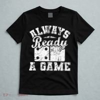 Always Ready For A Game Dominoes Lover Domino Player T-Shirt thumb 5