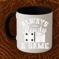Always Ready For A Game Dominoes Lover Domino Player Coffee Mug thumb 2