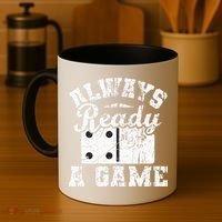 Always Ready For A Game Dominoes Lover Domino Player Coffee Mug thumb 4