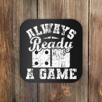 Always Ready For A Game Dominoes Lover Domino Player Coaster thumb 0
