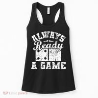 Always Ready For A Game Dominoes Lover Domino Player Women's Tank Top thumb 0
