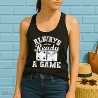 Always Ready For A Game Dominoes Lover Domino Player Women's Tank Top thumb 2