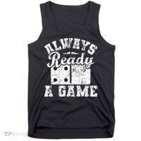 Always Ready For A Game Dominoes Lover Domino Player Tank Top thumb 0
