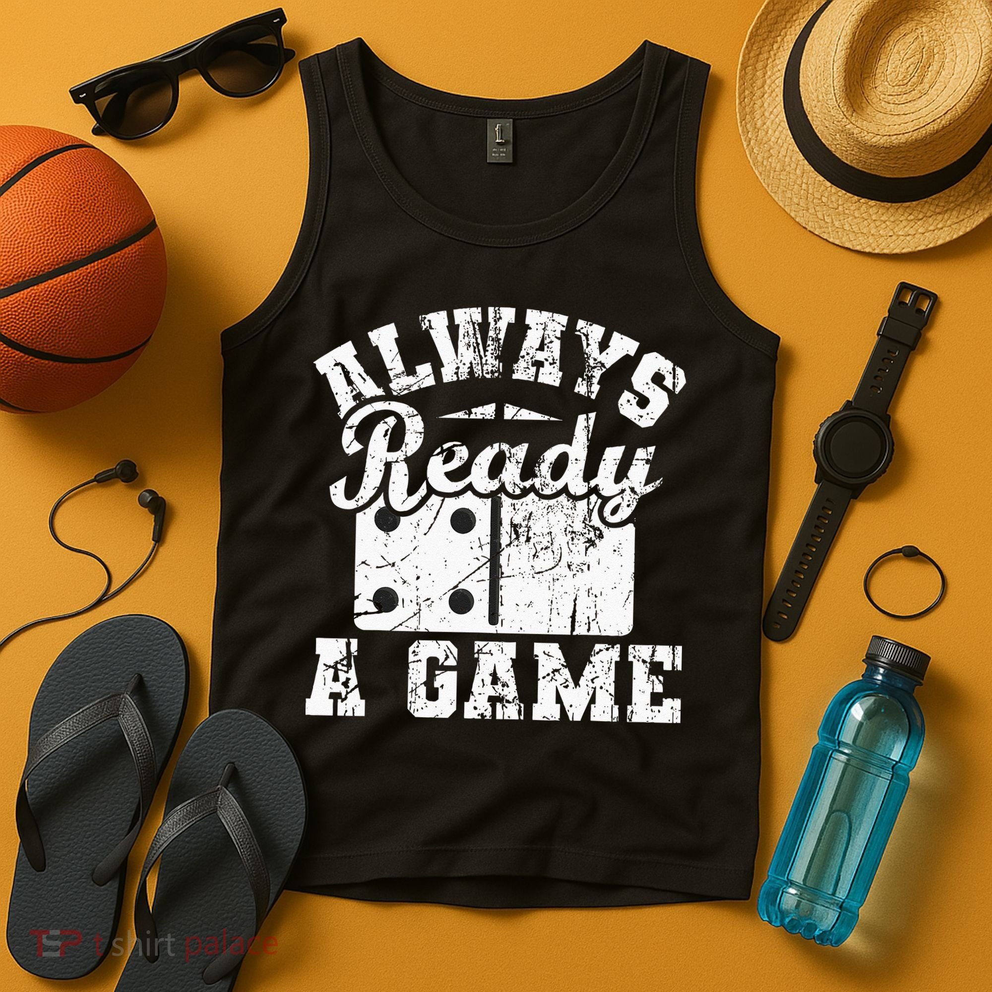 Always Ready For A Game Dominoes Lover Domino Player Tank Top