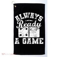 Always Ready For A Game Dominoes Lover Domino Player Golf Towel thumb 0