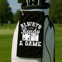 Always Ready For A Game Dominoes Lover Domino Player Golf Towel thumb 2