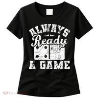 Always Ready For A Game Dominoes Lover Domino Player Women's T-Shirt thumb 0