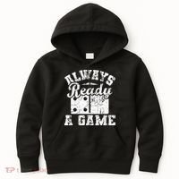 Always Ready For A Game Dominoes Lover Domino Player Kids Hoodie thumb 0
