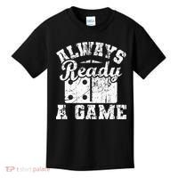 Always Ready For A Game Dominoes Lover Domino Player Kids T-Shirt thumb 0