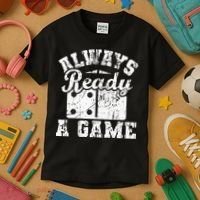 Always Ready For A Game Dominoes Lover Domino Player Kids T-Shirt thumb 3
