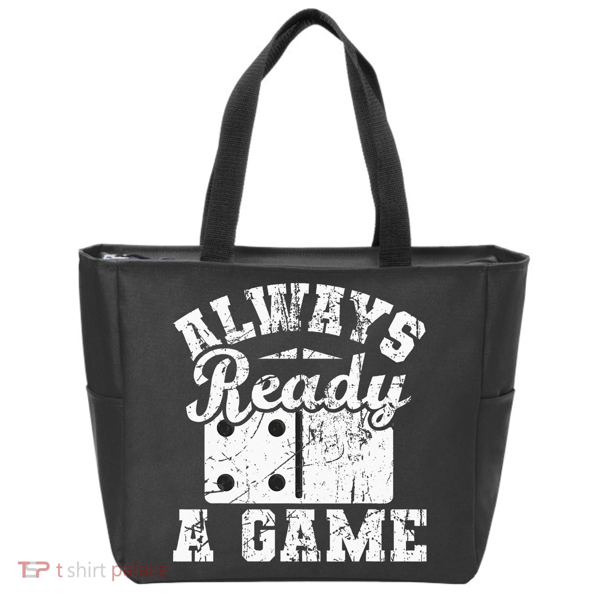Always Ready For A Game Dominoes Lover Domino Player Tote Bag