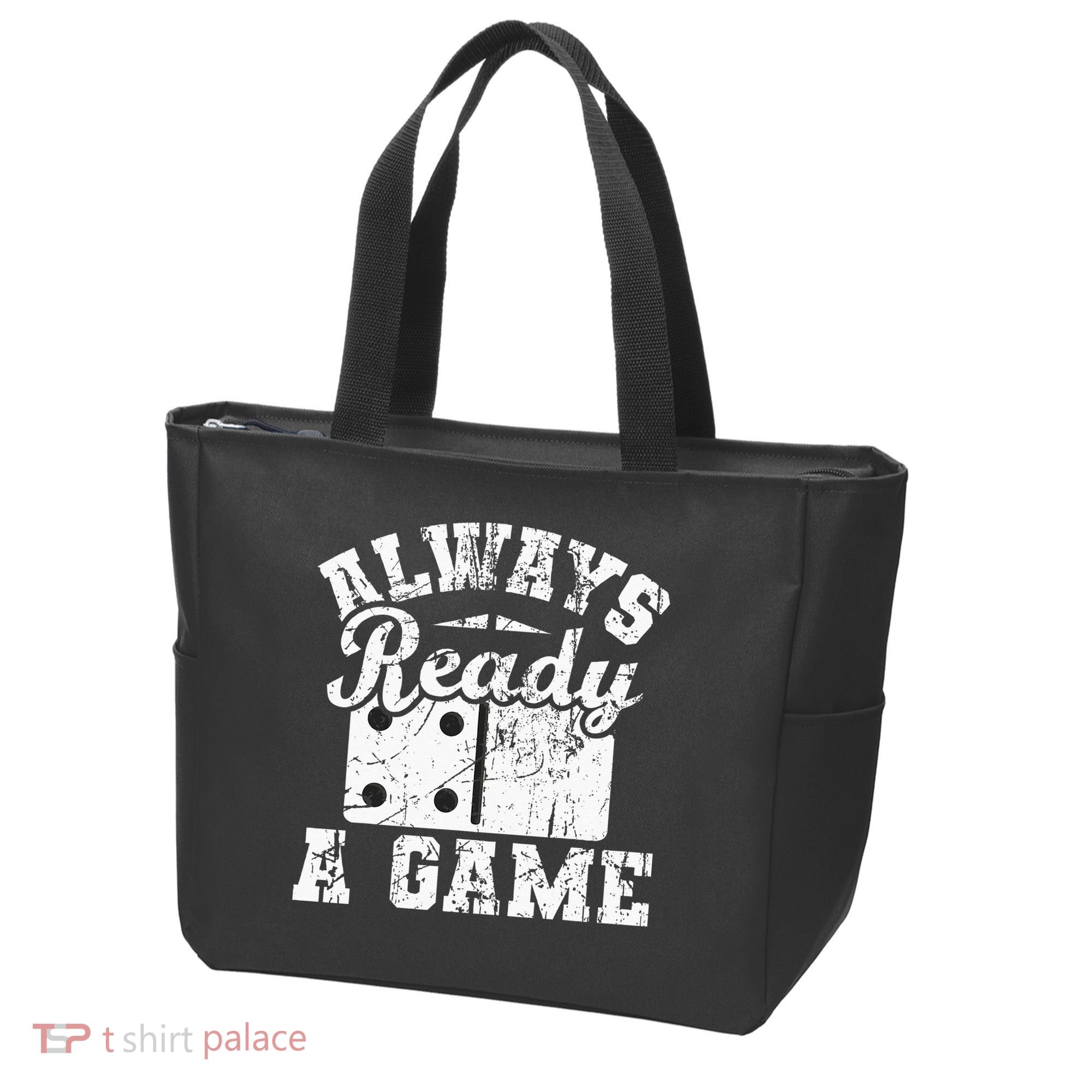 Always Ready For A Game Dominoes Lover Domino Player Tote Bag