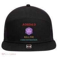 Adhd&D Roll For Concentration 7 Panel Mesh Trucker Snapback Hat thumb 0