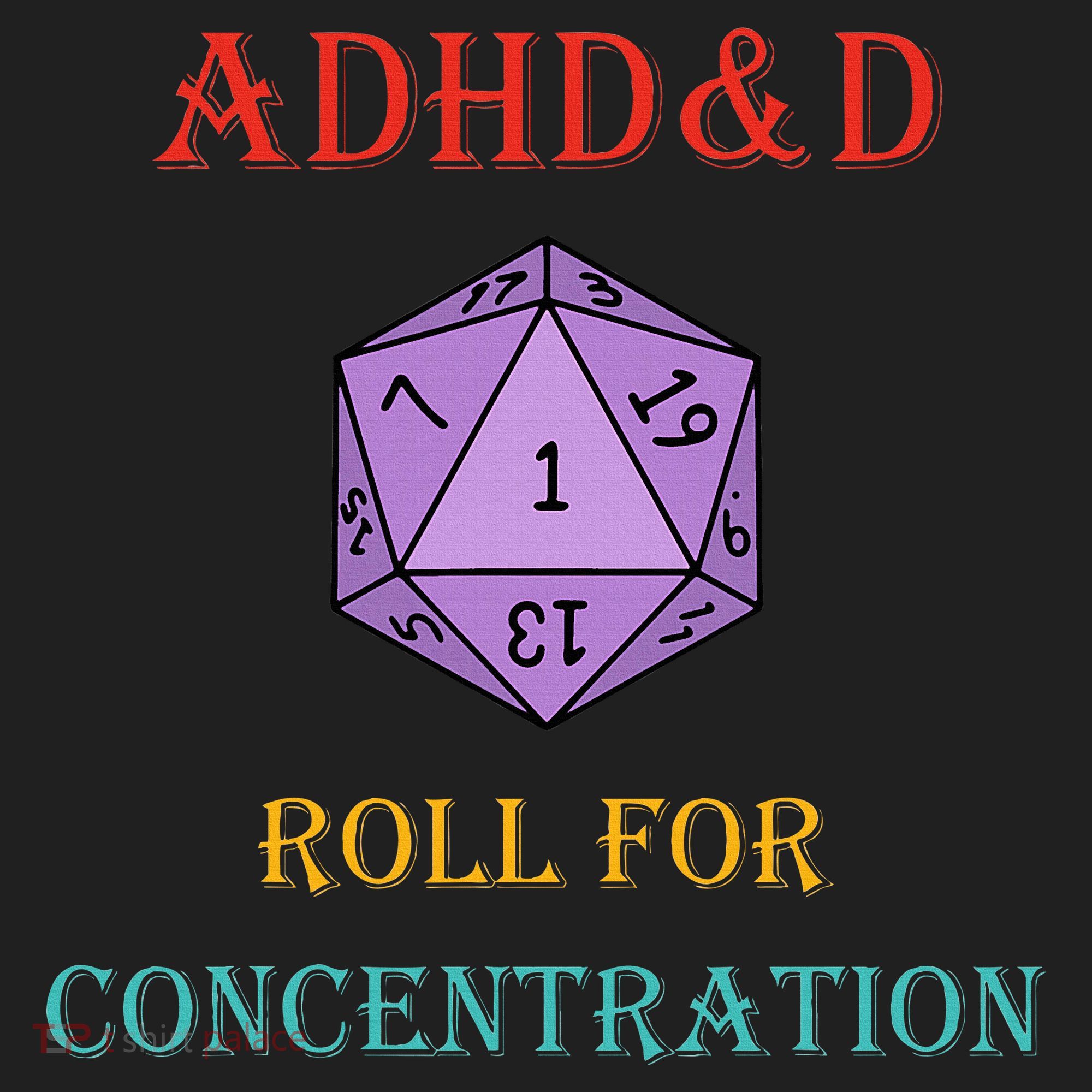 Adhd&D Roll For Concentration 7 Panel Mesh Trucker Snapback Hat