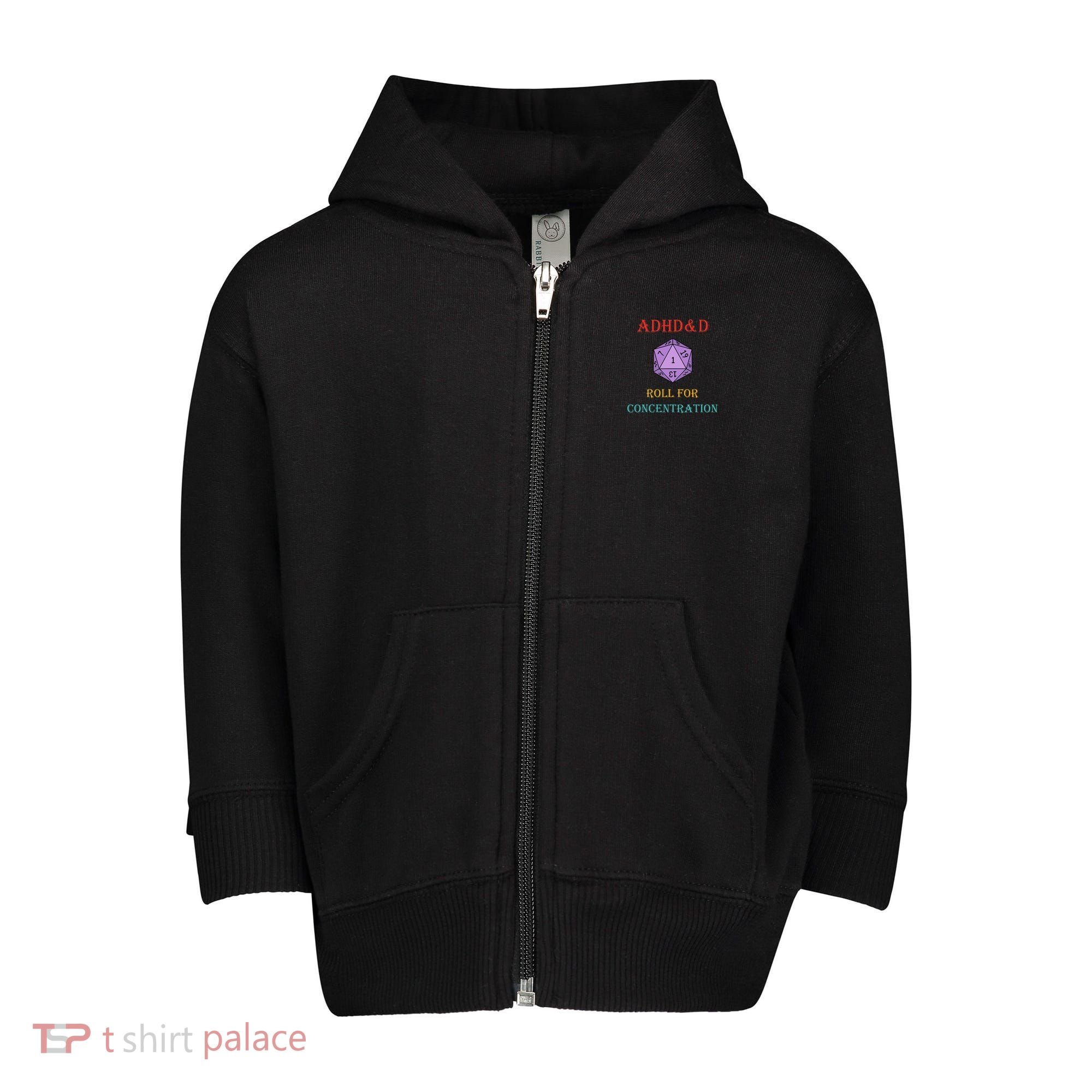 Adhd&D Roll For Concentration Toddler Zip Fleece Hoodie