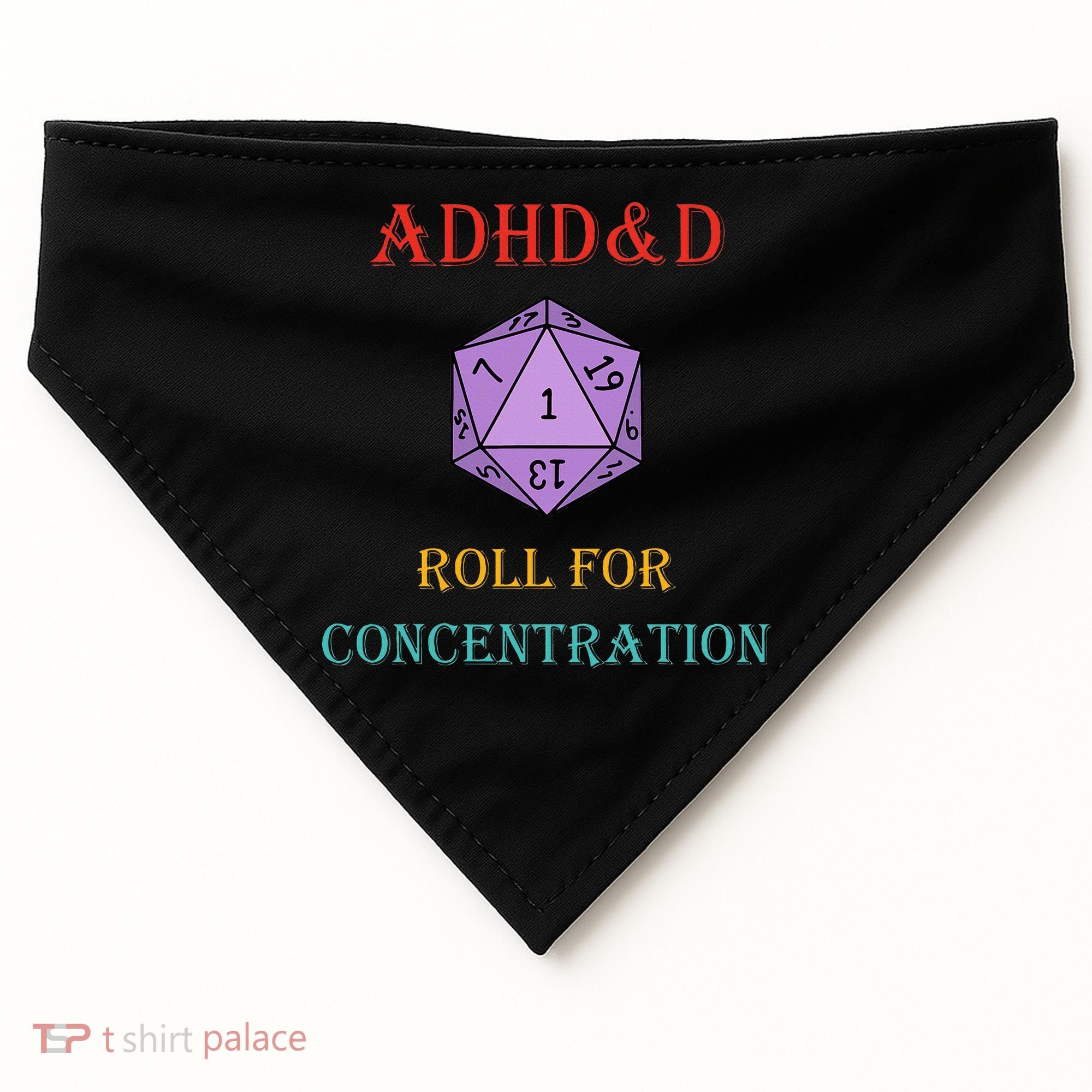 Adhd&D Roll For Concentration USA-Made Doggie Bandana