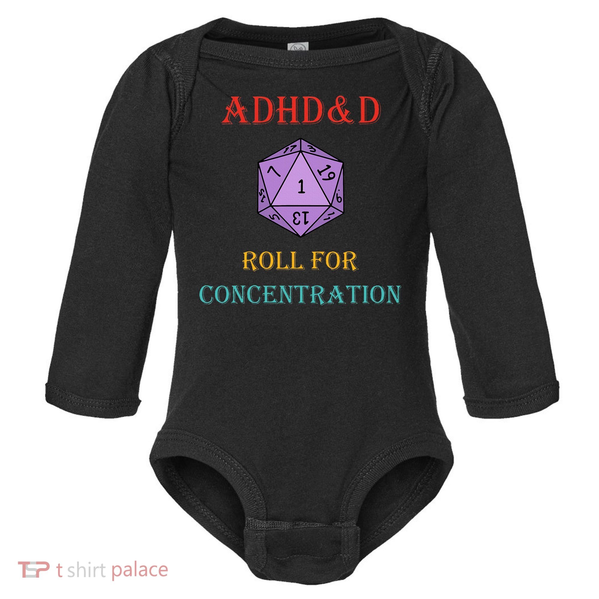 Adhd&D Roll For Concentration Baby Long Sleeve Bodysuit