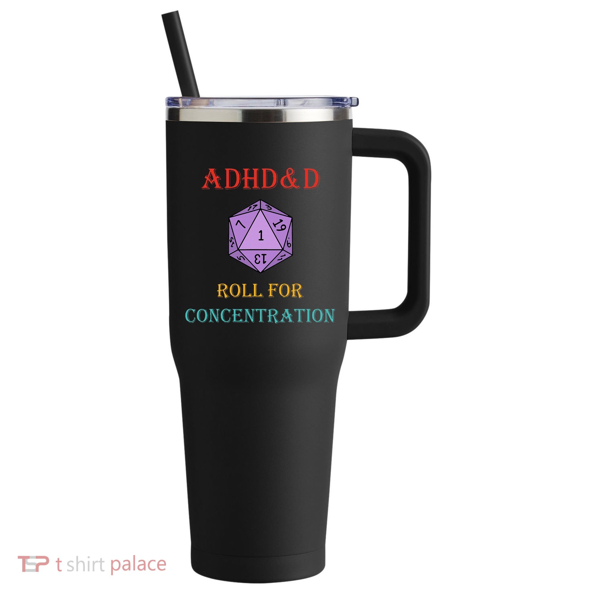 Adhd&D Roll For Concentration 40oz Vacuum Insulated Stainless Steel Travel Tumbler