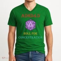 Adhd&D Roll For Concentration V-Neck T-Shirt thumb 2