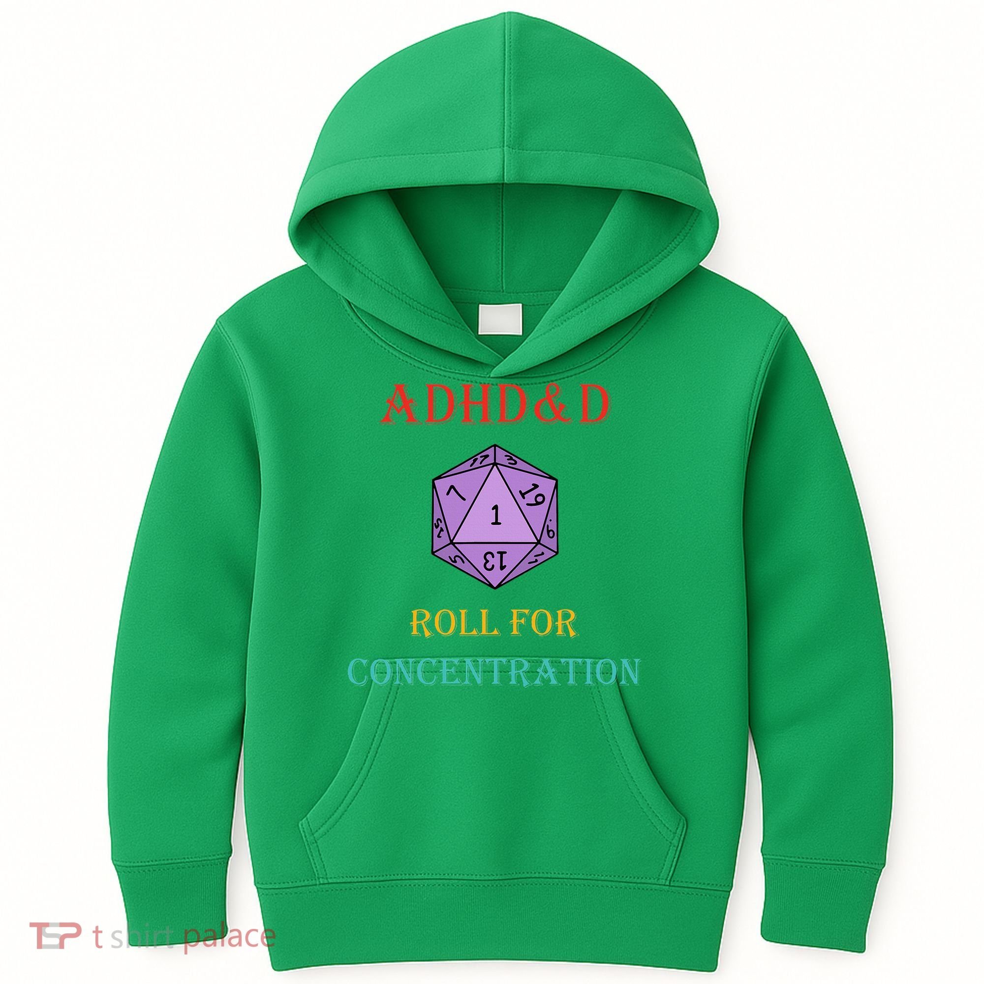 Adhd&D Roll For Concentration Kids Hoodie