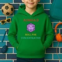 Adhd&D Roll For Concentration Kids Hoodie thumb 2