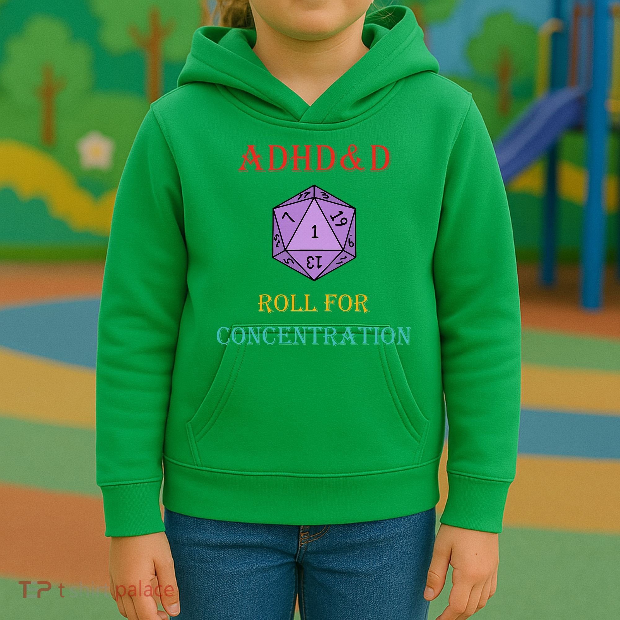 Adhd&D Roll For Concentration Kids Hoodie