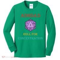 Adhd&D Roll For Concentration Kids Long Sleeve Shirt thumb 0