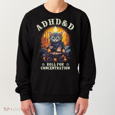 Adhd&D Roll For Concentration Cat Role Playing Game Women's Sweatshirt