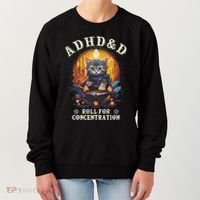 Adhd&D Roll For Concentration Cat Role Playing Game Women's Sweatshirt thumb 0