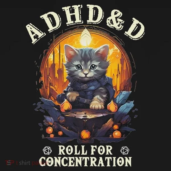 Adhd&D Roll For Concentration Cat Role Playing Game Bucket Hat