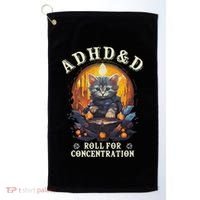 Adhd&D Roll For Concentration Cat Role Playing Game Golf Towel thumb 0