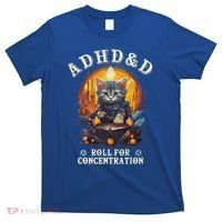 Adhd&D Roll For Concentration Cat Role Playing Game T-Shirt thumb 0