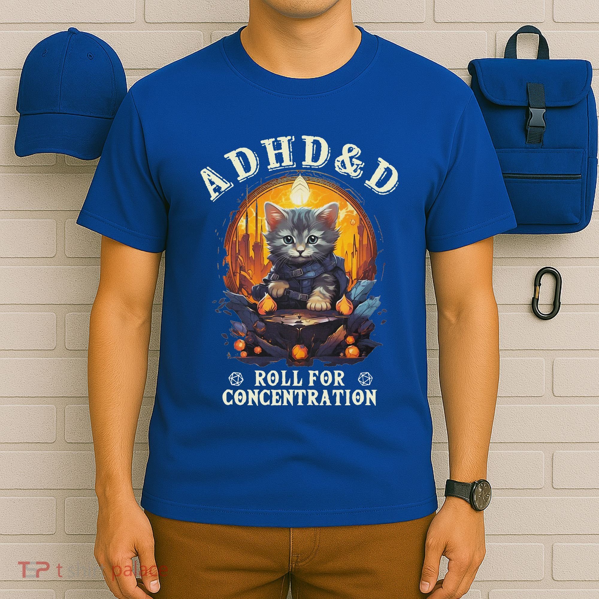 Adhd&D Roll For Concentration Cat Role Playing Game T-Shirt