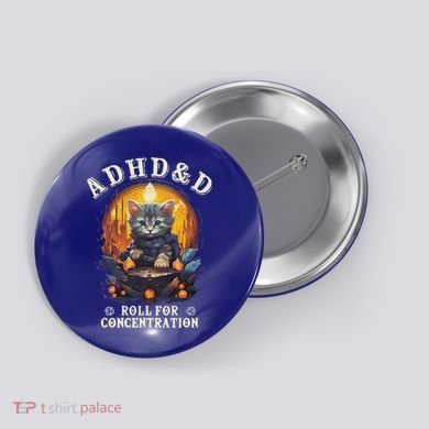 Adhd&D Roll For Concentration Cat Role Playing Game Button